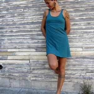 Organic Dress Utility Built in Bra Tank Simplicity Tunic light hemp and organic cotton knit organic dress image 1