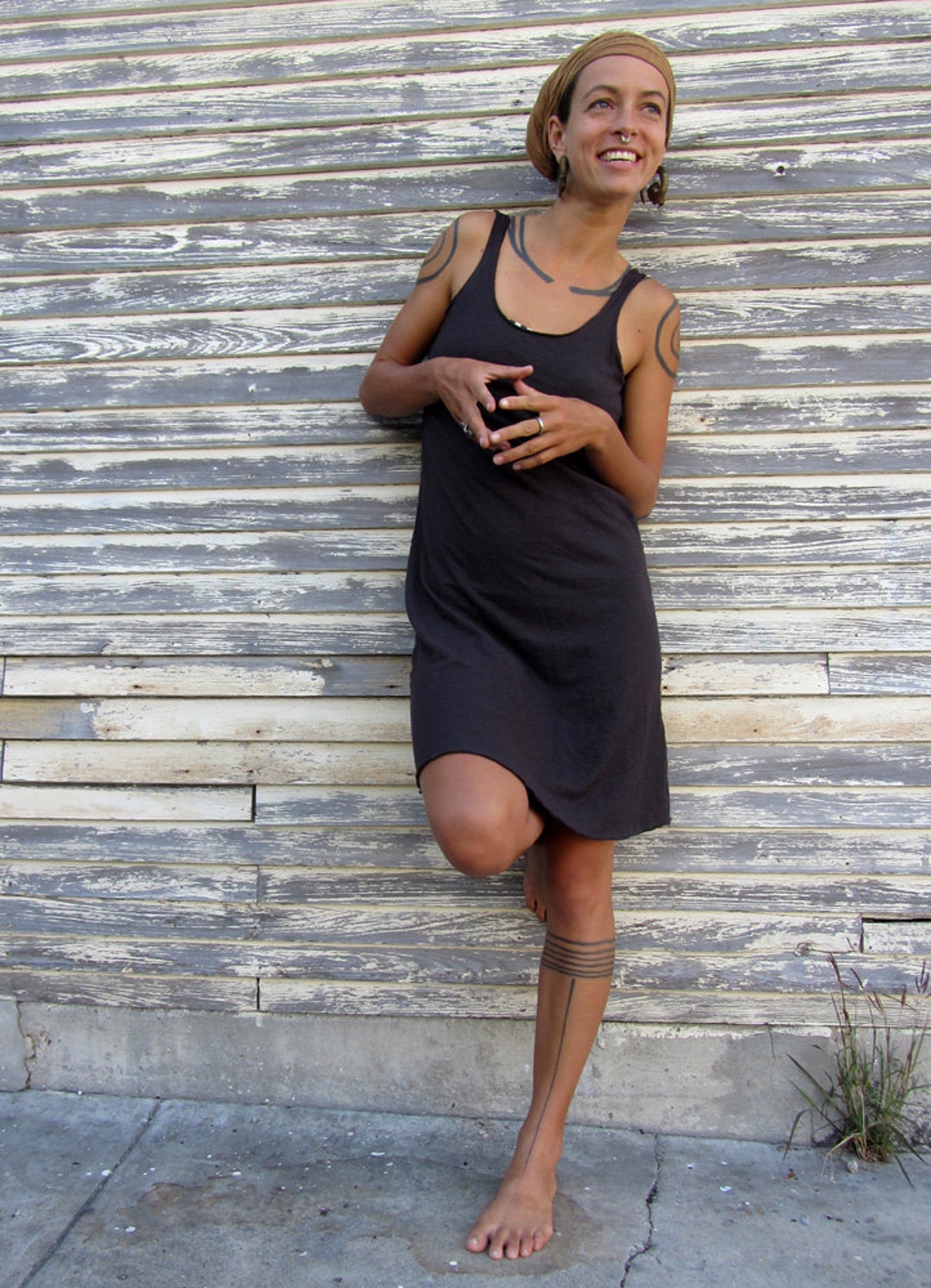 ORGANIC Utility Built in Bra Tank Simplicity Short Dress Light Hemp and  Organic Cotton Knit Organic Bra Dress -  Canada