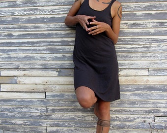 ORGANIC Utility Built in Bra Tank Simplicity Short Dress ( light hemp and organic cotton Knit ) - organic bra dress