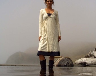 ORGANIC Drawstring Wrap Simplicity Short Dress ( LIGHT Hemp/Organic Cotton Knit ) organic dress