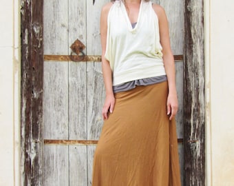 ORGANIC Vinyassa Long Skirt - ( Light Hemp/Organic Cotton Knit ) - organic cotton skirt