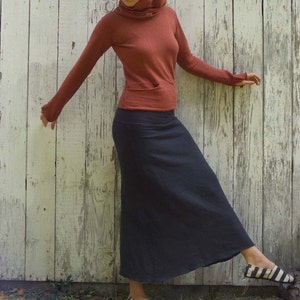 ORGANIC Simplicity Long Fleece Skirt organic hemp and cotton blend Fleece organic fleece skirt image 6