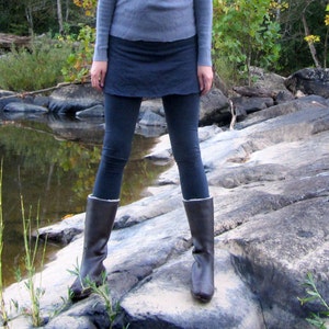 Organic Simplicity Mini Skirted Fleece Legging - ( hemp and organic cotton Fleece ) - organic hemp leggings