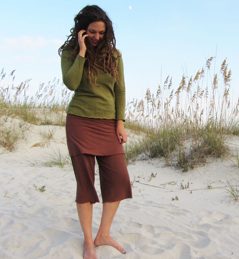 ORGANIC Simplicity Mini Skirted Gauchos light hemp/organic cotton knit organic HEMP gauchos image 2