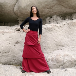 ORGANIC Fountain Simplicity Long Skirt - ( TISSUE hemp/organic cotton knit ) - organic skirt