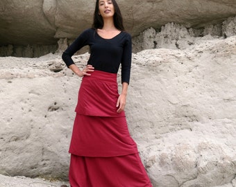 ORGANIC Fountain Simplicity Long Skirt - ( light hemp and organic cotton knit ) - organic skirt