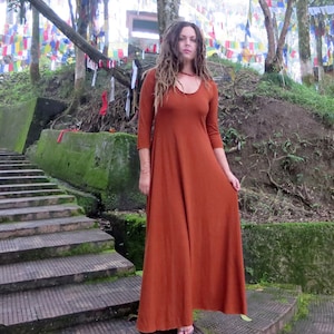 ORGANIC Ritual Babydoll Long Dress (LIGHT hemp/organic cotton knit) - organic dress
