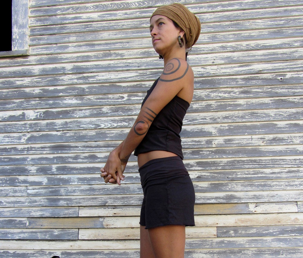 ORGANIC Women's Hemp Simplicity Shorty Shorts ( LIGHT hemp/organic cotton knit ) - organic shorts :