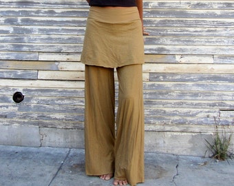 ORGANIC Simplicity Mini Skirted Pants - ( light hemp and organic cotton knit ) - organic hemp pants