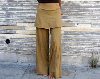 ORGANIC Simplicity Mini Skirted Pants - ( LIGHT hemp/organic cotton knit ) - organic hemp pants