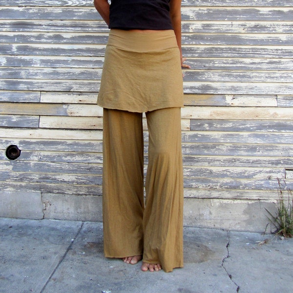 ORGANIC Simplicity Mini Skirted Pants - ( light hemp and organic cotton knit ) - organic hemp pants