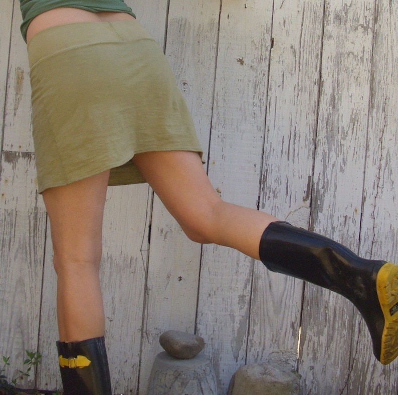 ORGANIC Simplicity Mini Skort - ( light hemp and organic cotton knit ) - organic HEMP skirt