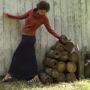 ORGANIC Simplicity Long Fleece Skirt organic hemp and cotton blend Fleece organic fleece skirt image 4