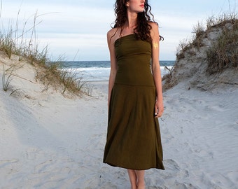 ORGANIC Love Me 2 Times Wanderer Below Knee Dress ( light hemp and organic cotton knit ) - organic hemp dress