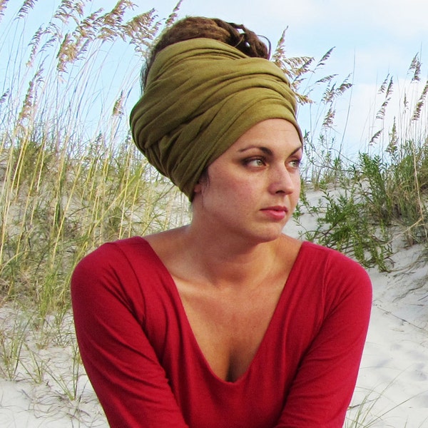 ORGANIC Women's Head Wrap or Scarf (LIGHT Hemp/Organic Cotton Knit ) Hemp Scarf