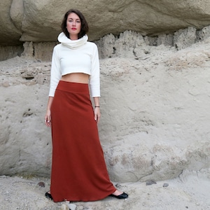 ORGANIC Simplicity Long Fleece Skirt organic hemp and cotton blend Fleece organic fleece skirt image 2