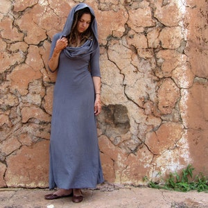 ORGANIC Super Cowl Simplicity Long Dress Light Hemp/Organic Cotton Knit organic dress image 1