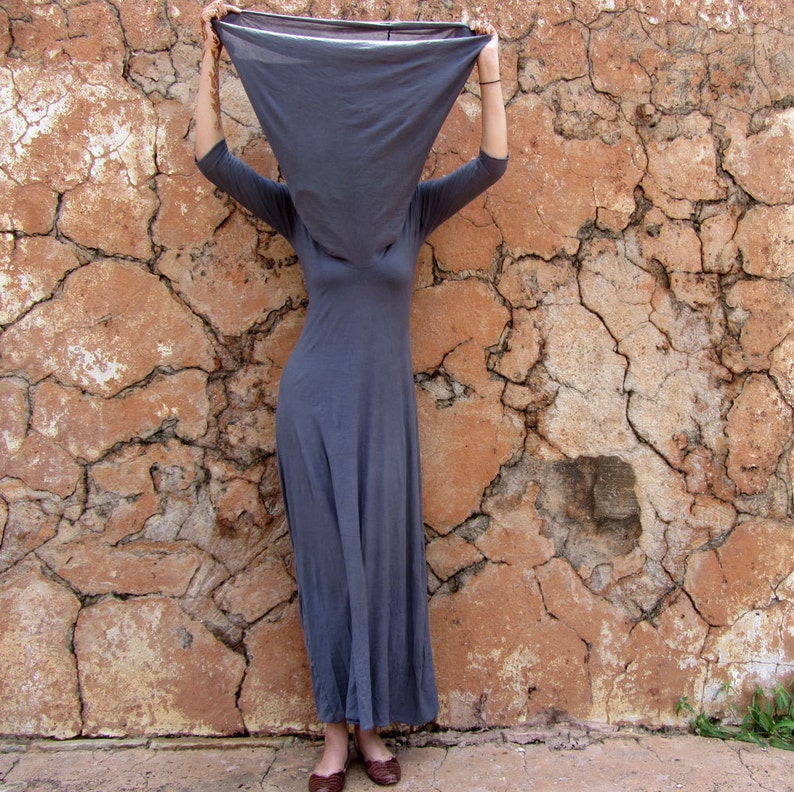 ORGANIC Super Cowl Simplicity Long Dress Light Hemp/Organic Cotton Knit organic dress image 4