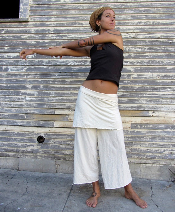 ORGANIC Simplicity Mini Skirted Pedal Pushers - ( LIGHT Hemp/organic Cotton  Knit ) - Organic Hemp Gauchos - Etsy UK