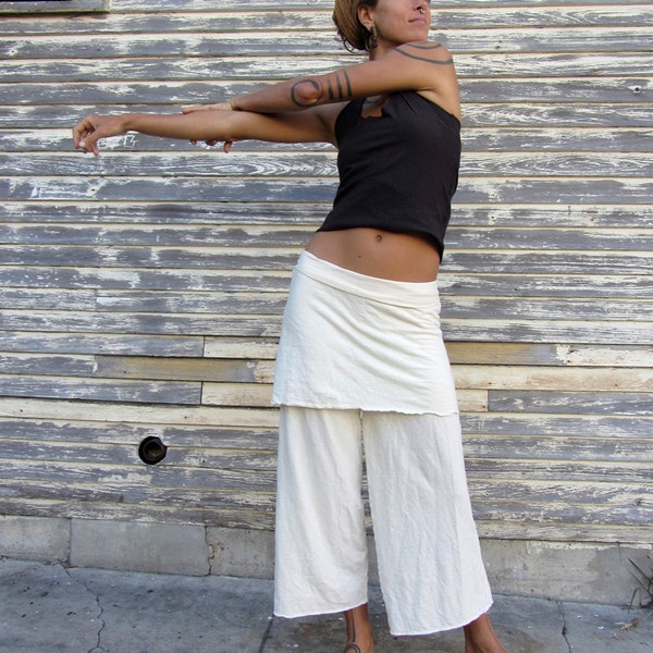 ORGANIC Simplicity Mini Skirted Pedal Pushers - ( light hemp and organic cotton knit ) - organic hemp gauchos