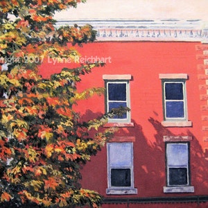 Weathered Brick Building Old Forge NY Acrylic Painting Giclee Reproduction Professionally Printed