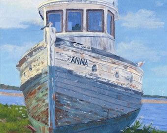 Anna Boat Cape Vincent, NY 1000 Islands St Lawrence River Giclee Print 9x12