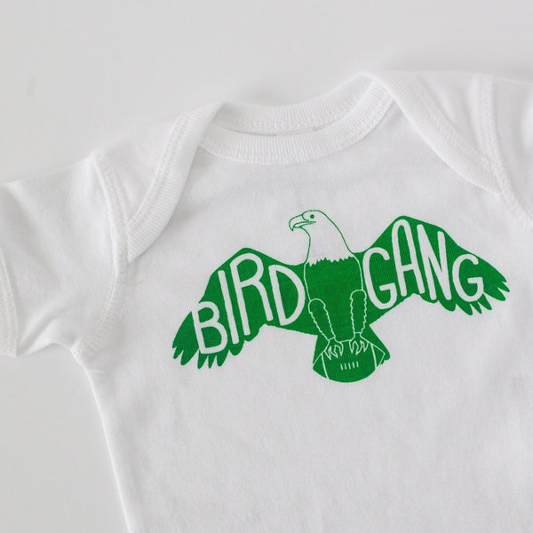 Bird gang shirt with an eagle, Philadelphia baby tshirt, philadelphia football baby bodysuit, bird gang baby shirt, philadelphia baby gift