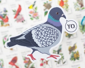 Philly pigeon vinyl sticker, bird nerd sticker, pigeon sticker, Philadelphia souvenir