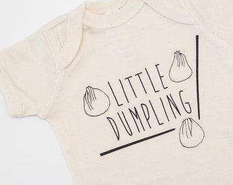 little dumpling one piece baby bodysuit, dumpling baby tshirt, baby shirt, baby shower gift idea