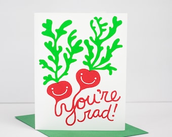 valentine card, you're radish friend card, card for friend, card for Valentine