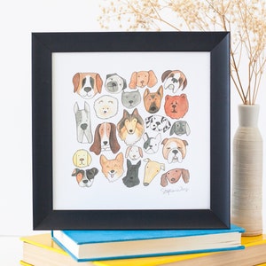 dog art print, gift for a dog lover, dog-themed art for home