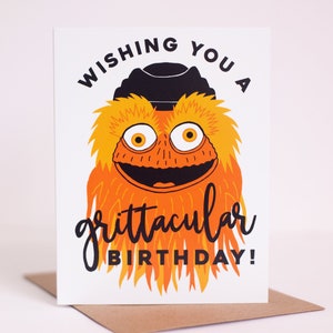 Mascota valiente, fan de los Flyers, divertida tarjeta de cumpleaños de Filadelfia, tarjeta de cumpleaños de Filadelfia