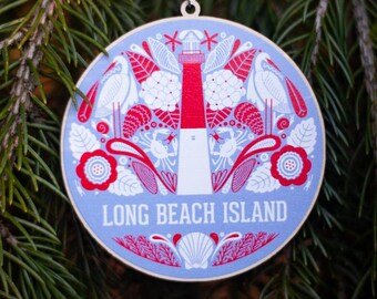 Long Beach Island Christmas ornament, LBI holiday ornament, Jersey Shore Christmas ornament, LBI ornament