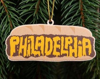 Philly Cheesesteak Holiday Ornament- Philadelphia Christmas Ornament for Tree