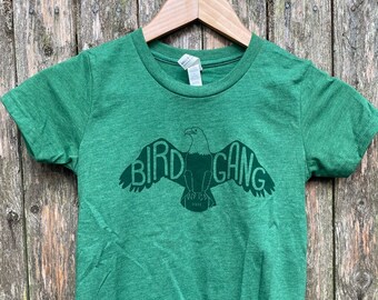 Bird Gang football tshirt, Philadelphia eagle kids size tshirt, kids philly shirt, bird gang shirt for kids