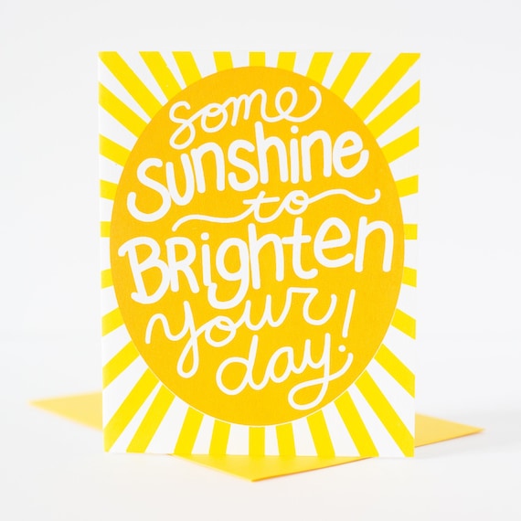 Sending sunshine your way greeting card upbeat sympathy card | Etsy