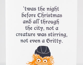 Gritty Christmas card, funny Philadelphia holiday card