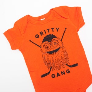 Gritty gang baby bodysuit, Philly hockey fan baby tshirt, Gritty fan gear for baby bild 1