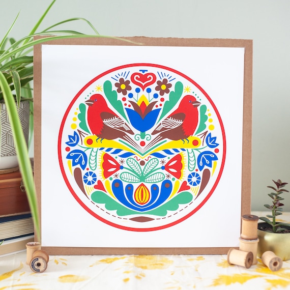 Pennsylvania Hex Sign Print, Modern Folk Art, original art for the home