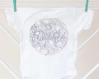 Philadelphia Baby Bodysuit, Philly Baby Bodysuit, Philadelphia PA Baby Gift, Philadelphia Baby Clothes, South Philly Shirt