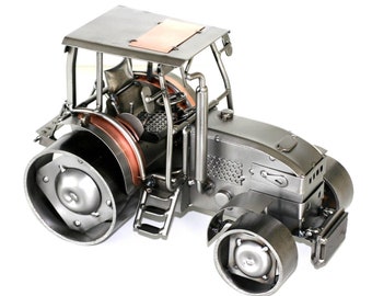 Nuts and bolts sculpture Tractor big 28cm - Handmade metal ornament figurine collectible