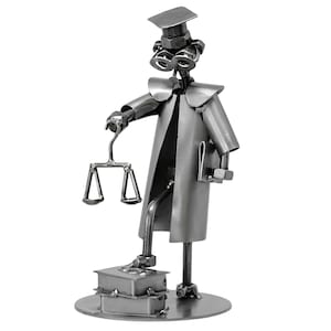 Nuts and bolts sculpture Lawyer - Handmade metal ornament figurine collectible