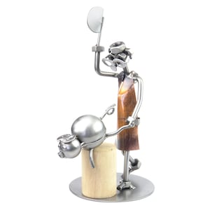 Nuts and bolts sculpture Butcher With Hatchet - Handmade metal ornament figurine collectible