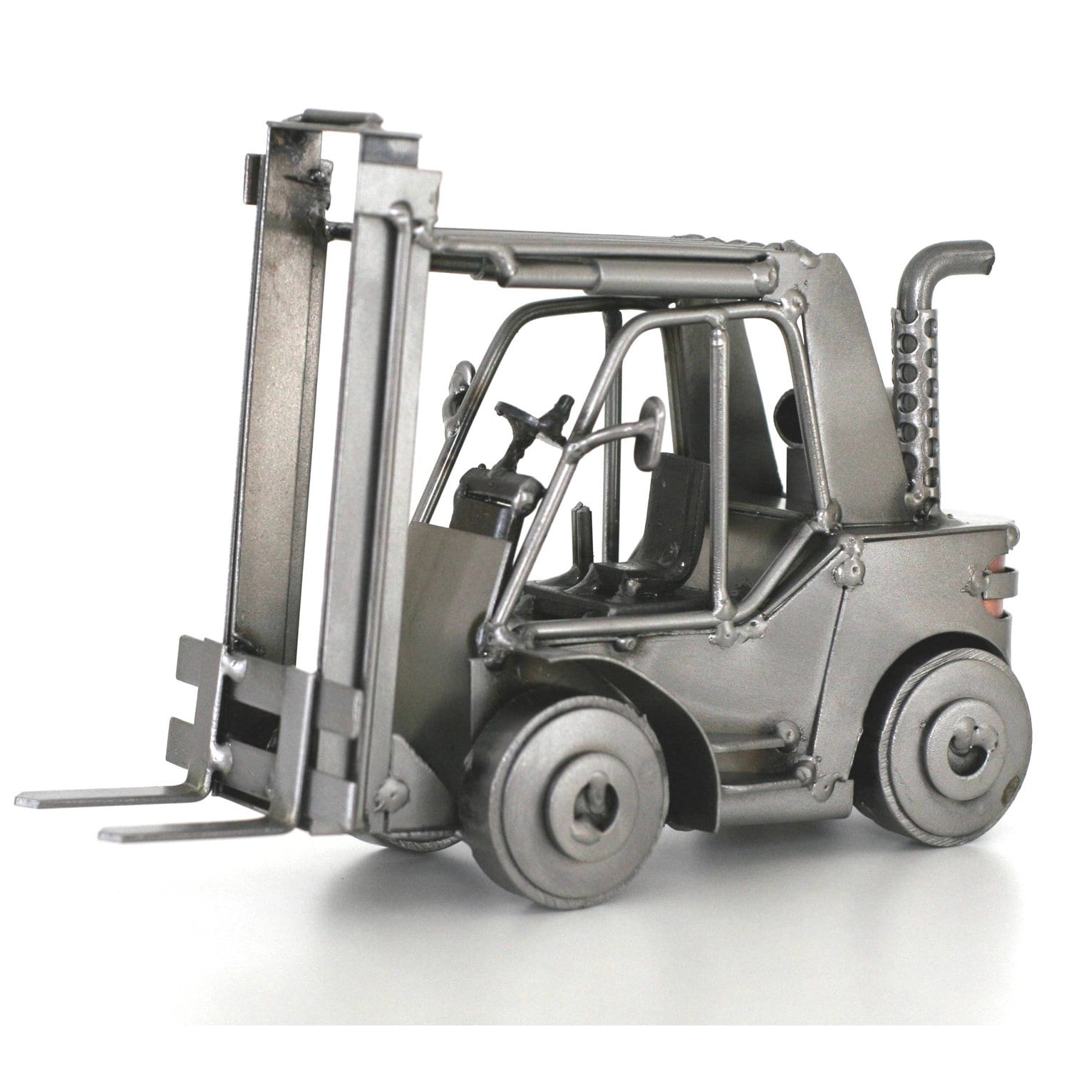 Nuts and bolts sculpture Forklift - Handmade metal ornament figurine collectible