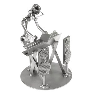 Nuts and bolts sculpture Keyboard Player - Handmade metal ornament figurine collectible