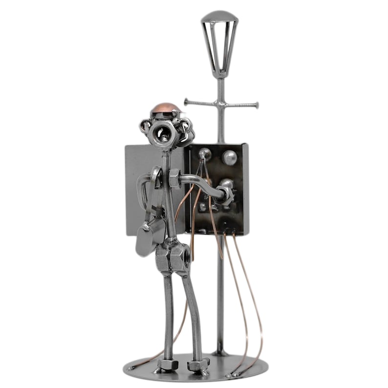 Nuts and Bolts Sculpture Electrician - Handmade Metal Ornament Figurine ...