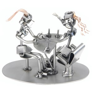 Nuts and bolts sculpture Manicure Manicurist - Handmade metal ornament figurine collectible