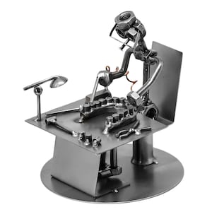 Nuts and bolts sculpture Dentist Technician Special - Handmade metal ornament figurine collectible