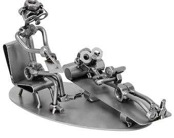 Nuts and bolts sculpture Psychologist Psychiatrist- Handmade metal ornament figurine collectible