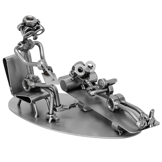 Nuts and bolts sculpture Psychologist Psychiatrist- Handmade metal ornament figurine collectible